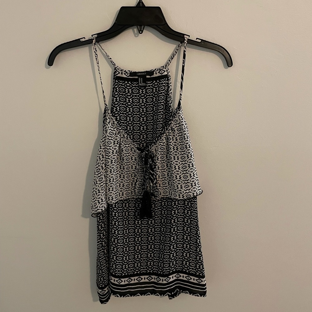 Forever 21 Ruffle Overlay Bohemian Tank Top